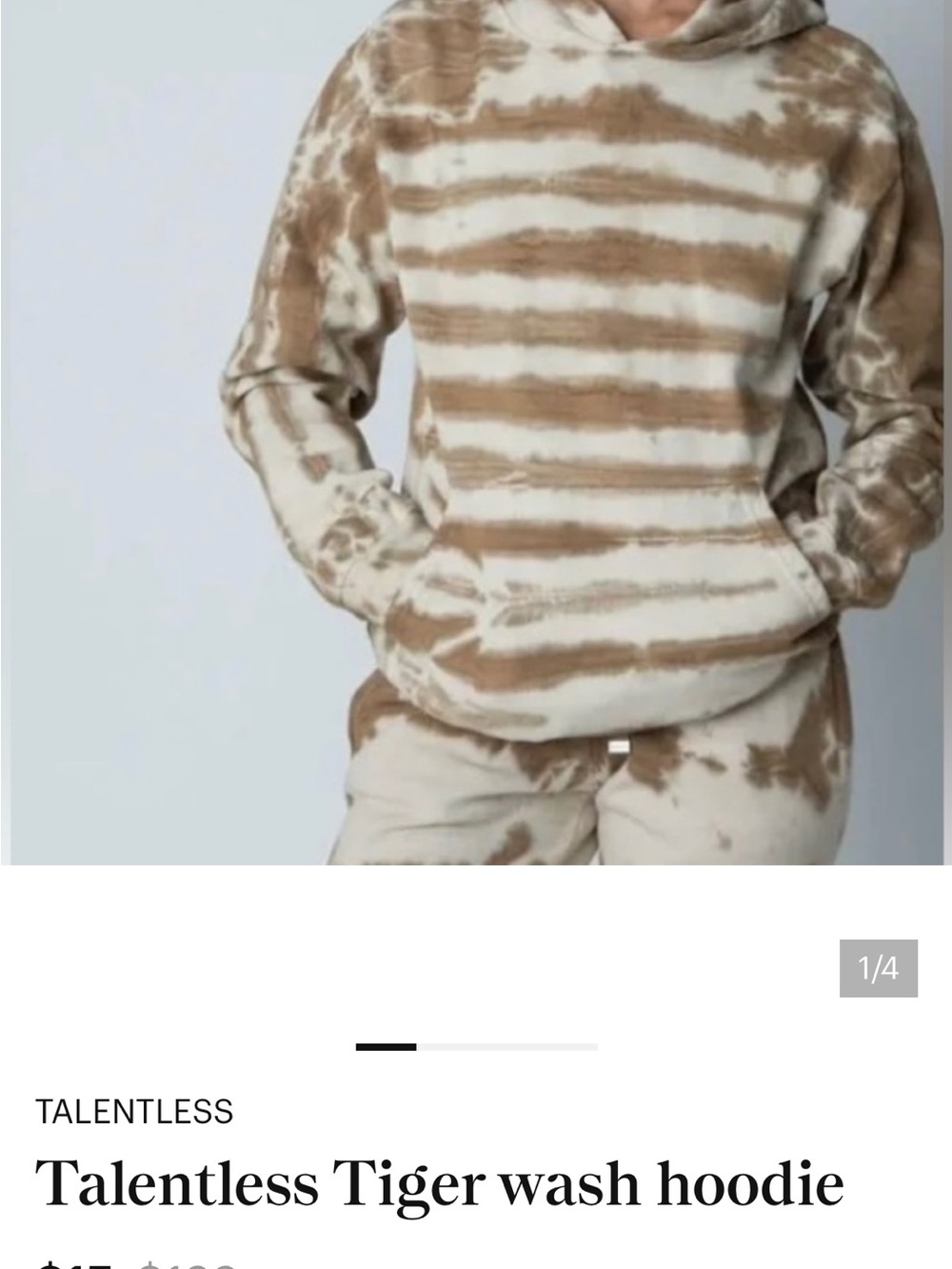 TALENTLESS Brown and Cream Tie-Dye Hoodie